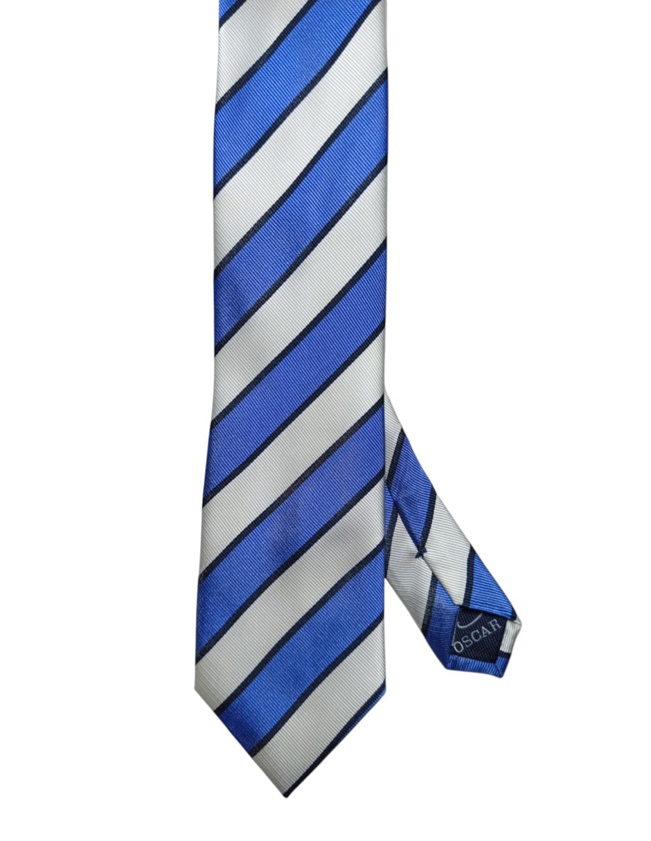 Corbata regular de seda estampada a rayas para hombre