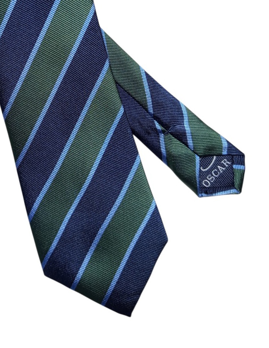 Corbata regular de seda estampada a rayas para hombre 2