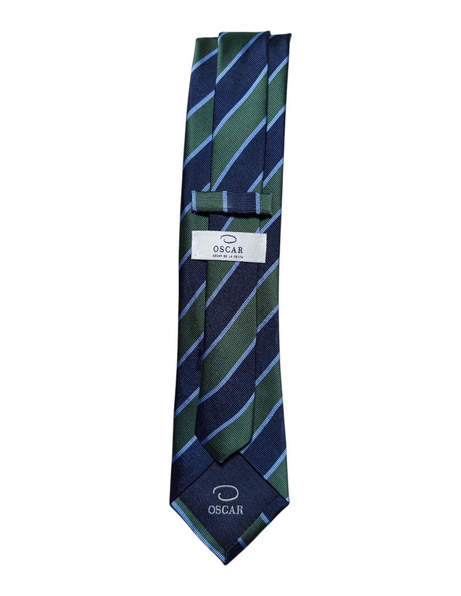 Corbata regular de seda estampada a rayas para hombre 3
