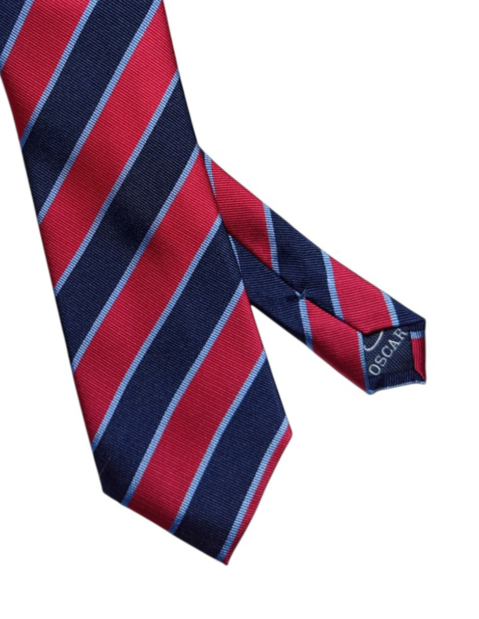CORBATA O DE LA RENTA A RAYAS RE, ROJOS