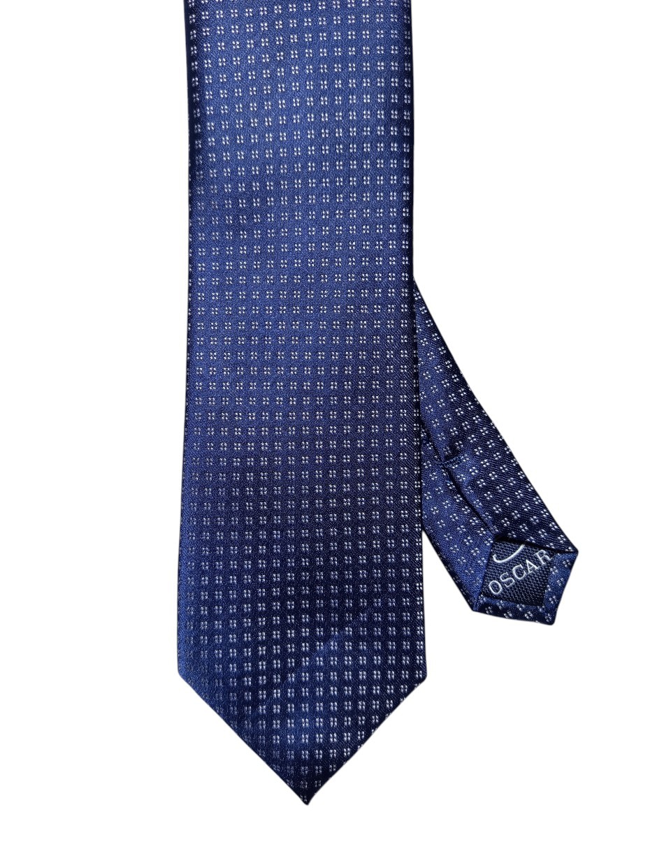 Corbata regular de seda estampado geométrico para hombre