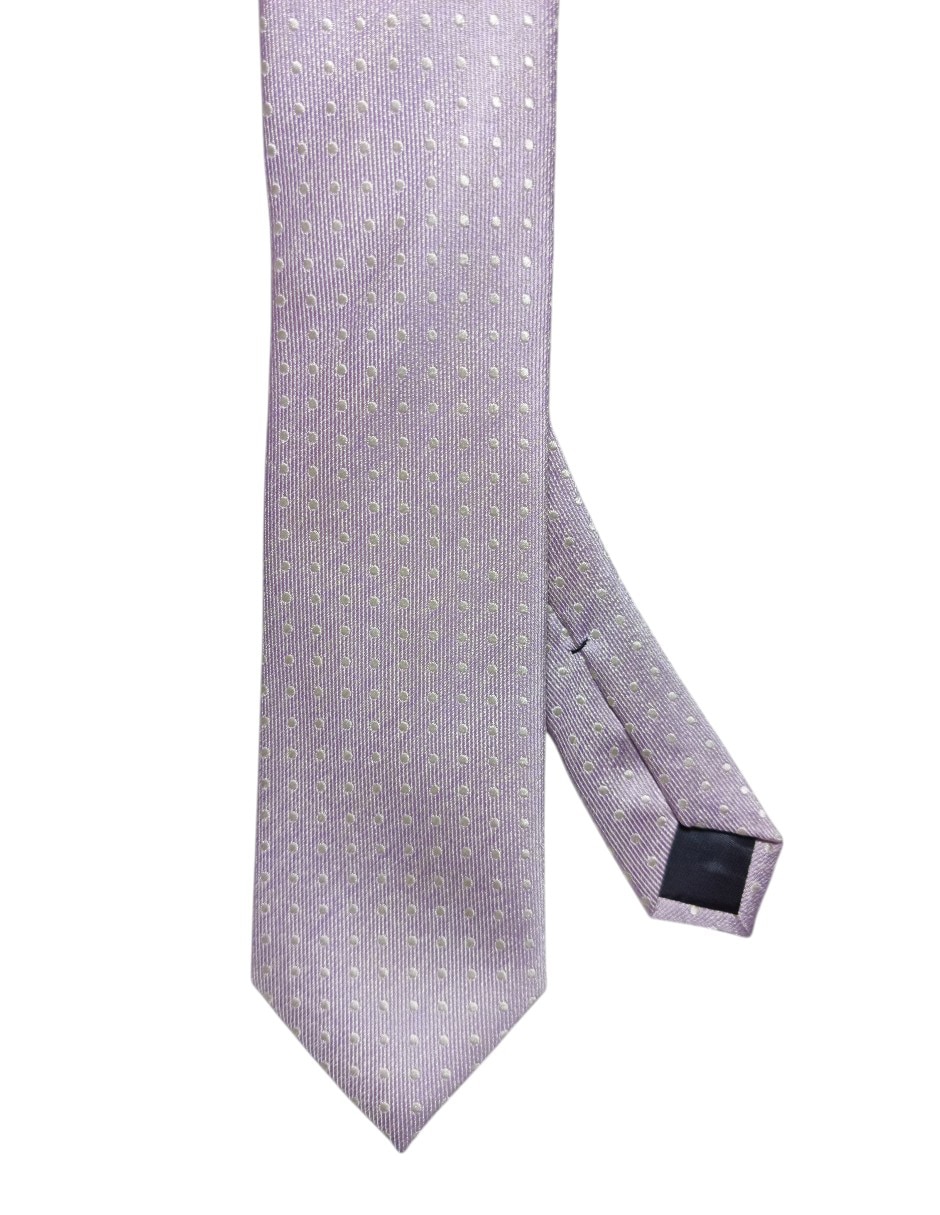 Corbata regular de seda estampado lunares para hombre