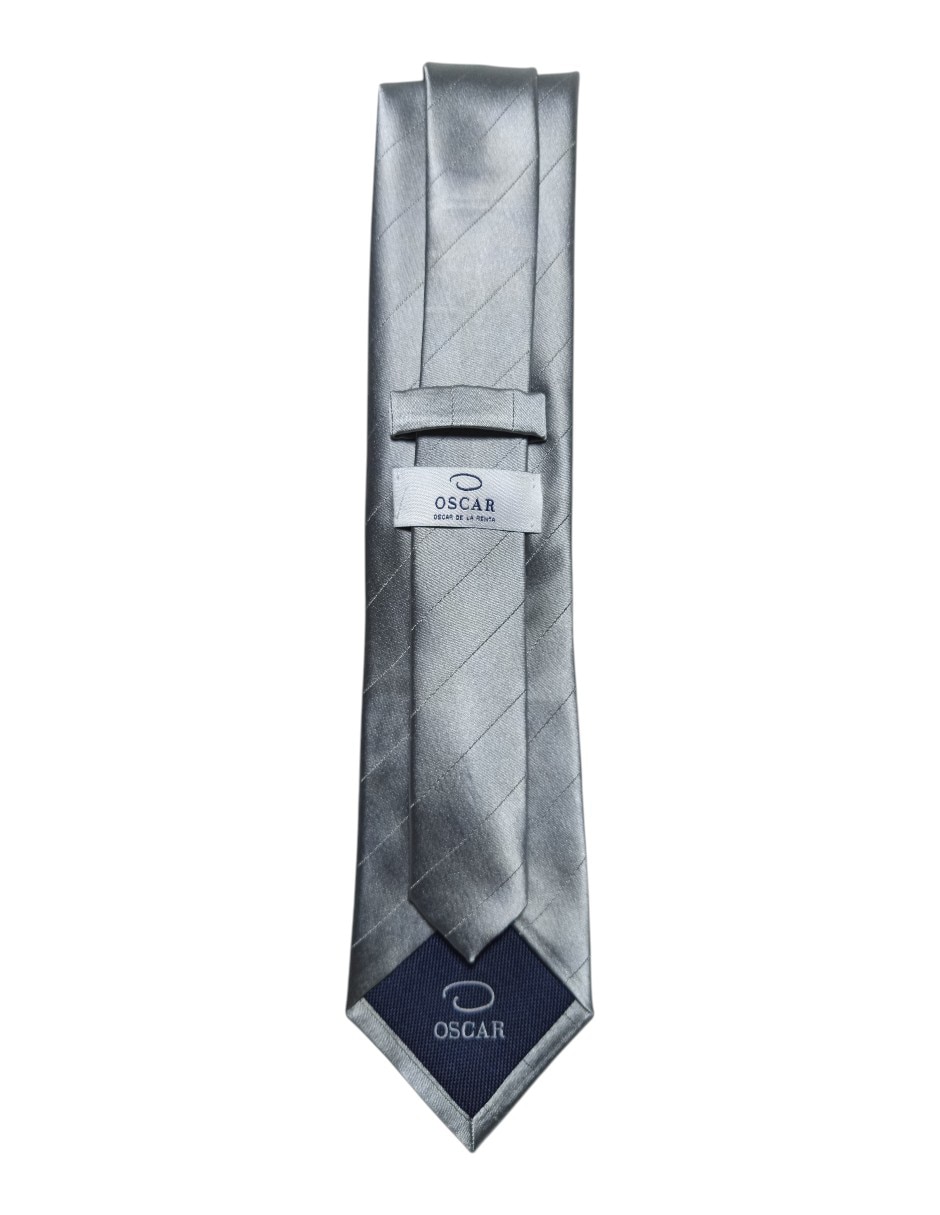 Corbata regular de seda estampada a rayas para hombre 2