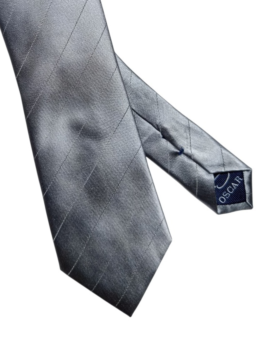 Corbata regular de seda estampada a rayas para hombre 3