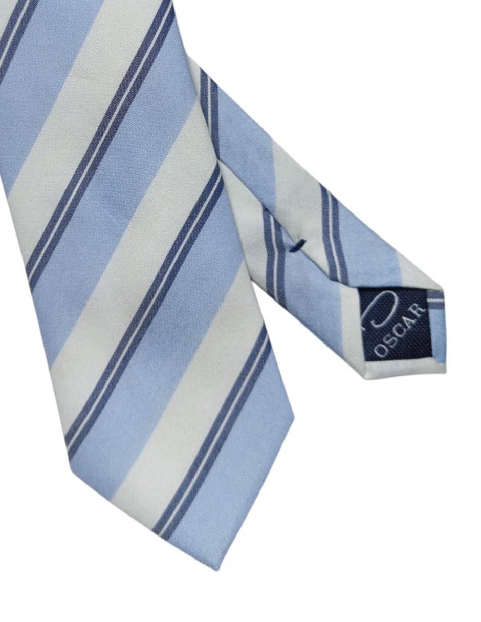 Corbata regular de seda estampado a rayas para hombre 2