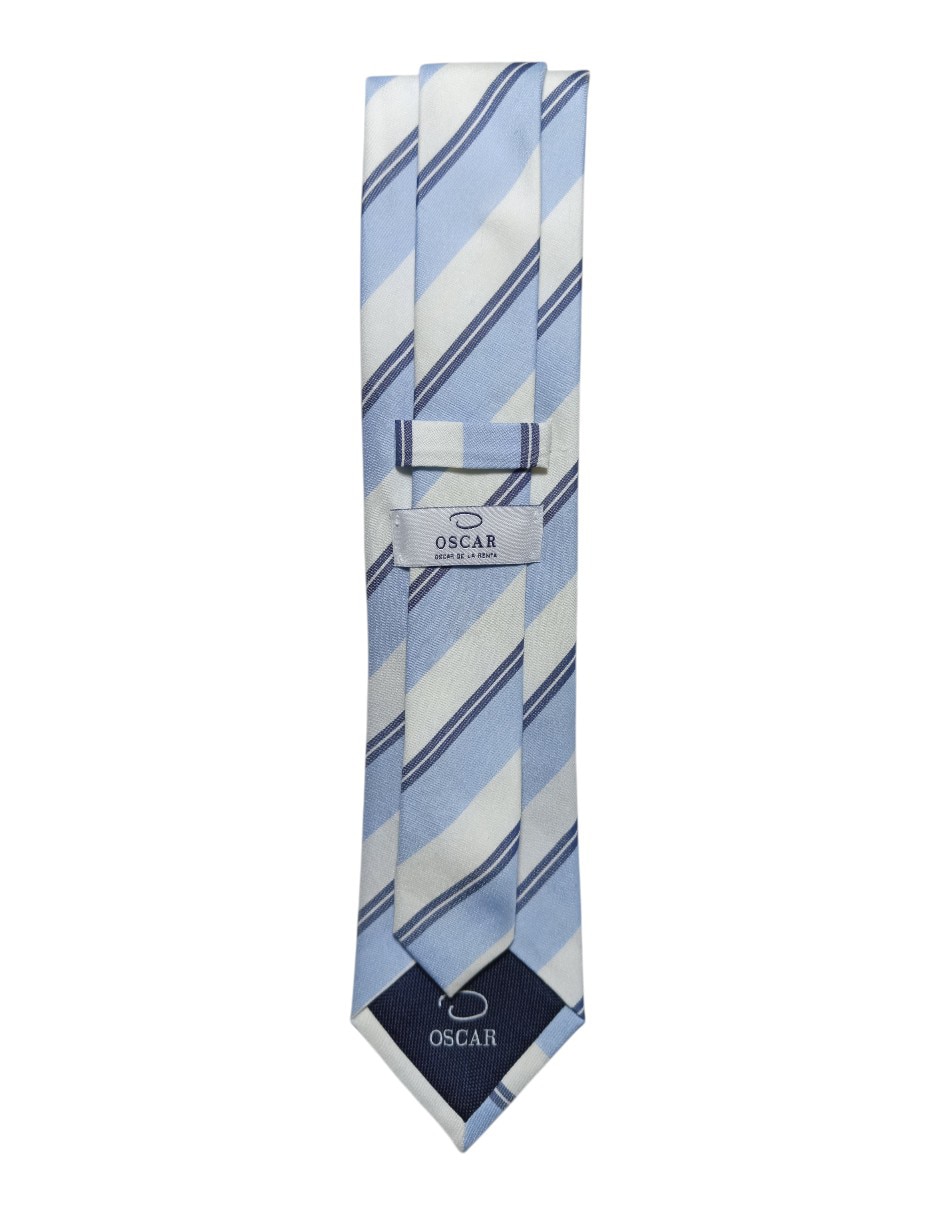 Corbata regular de seda estampado a rayas para hombre 3