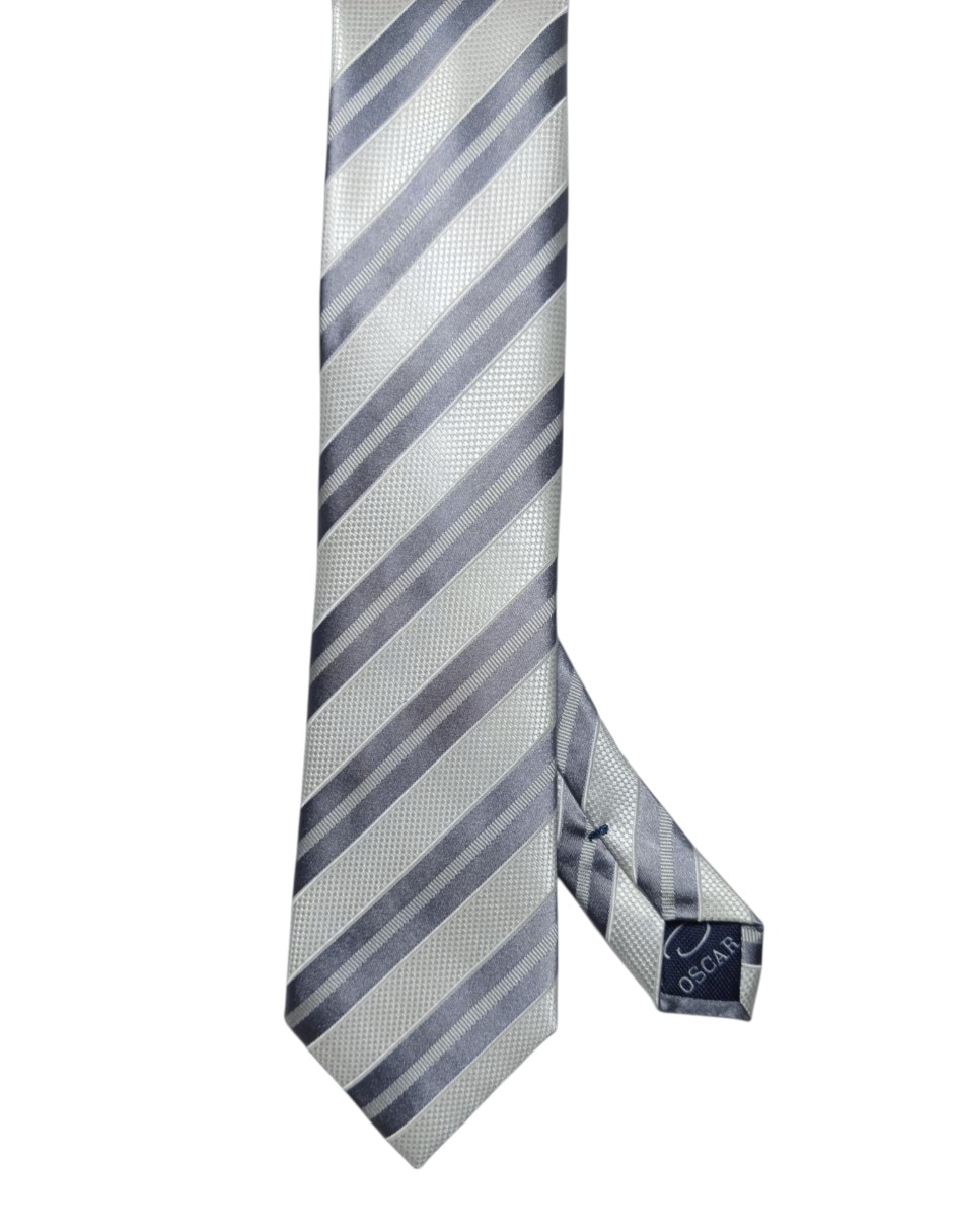 CORBATA O DE LA RENTA A RAYAS RE, GRISS
