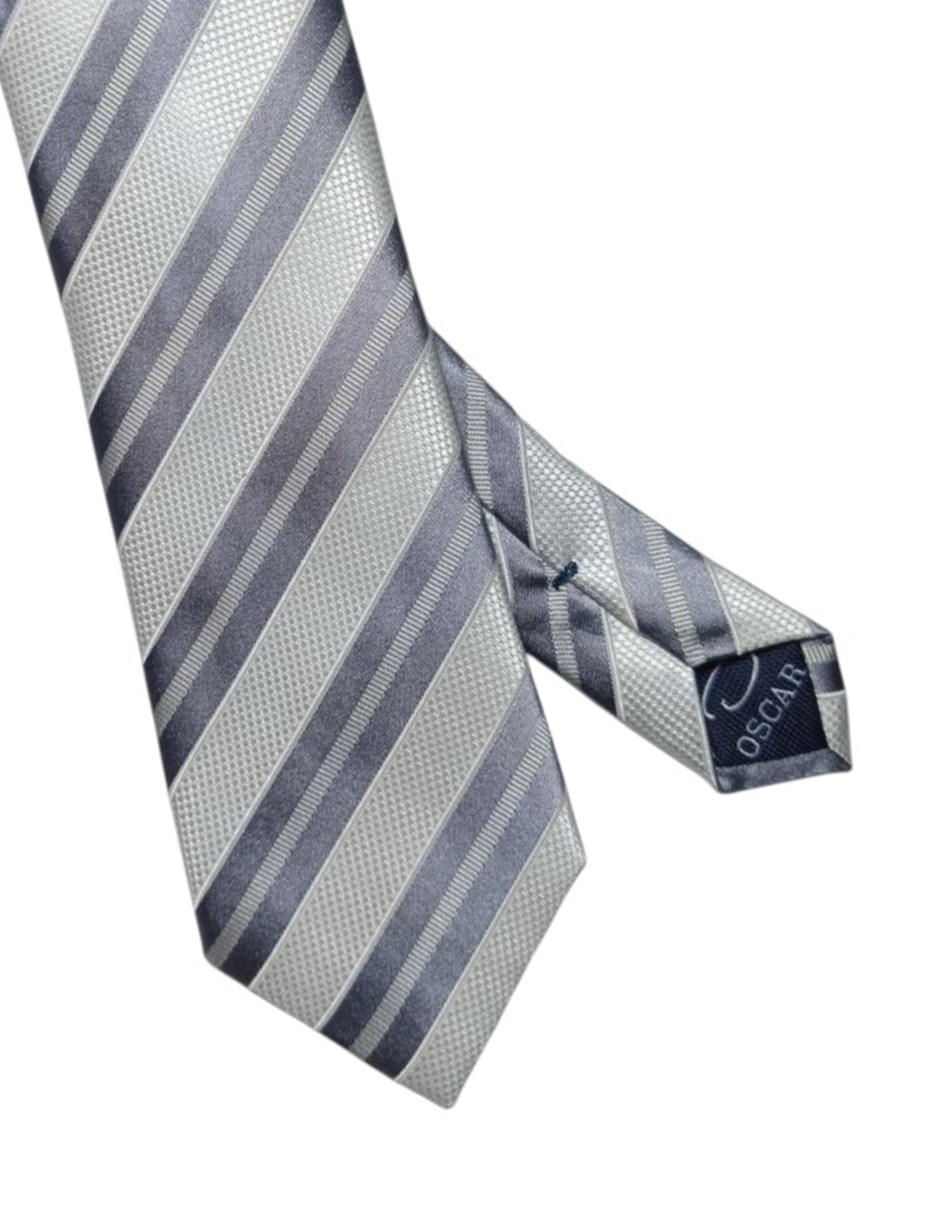 CORBATA O DE LA RENTA A RAYAS RE, GRISS