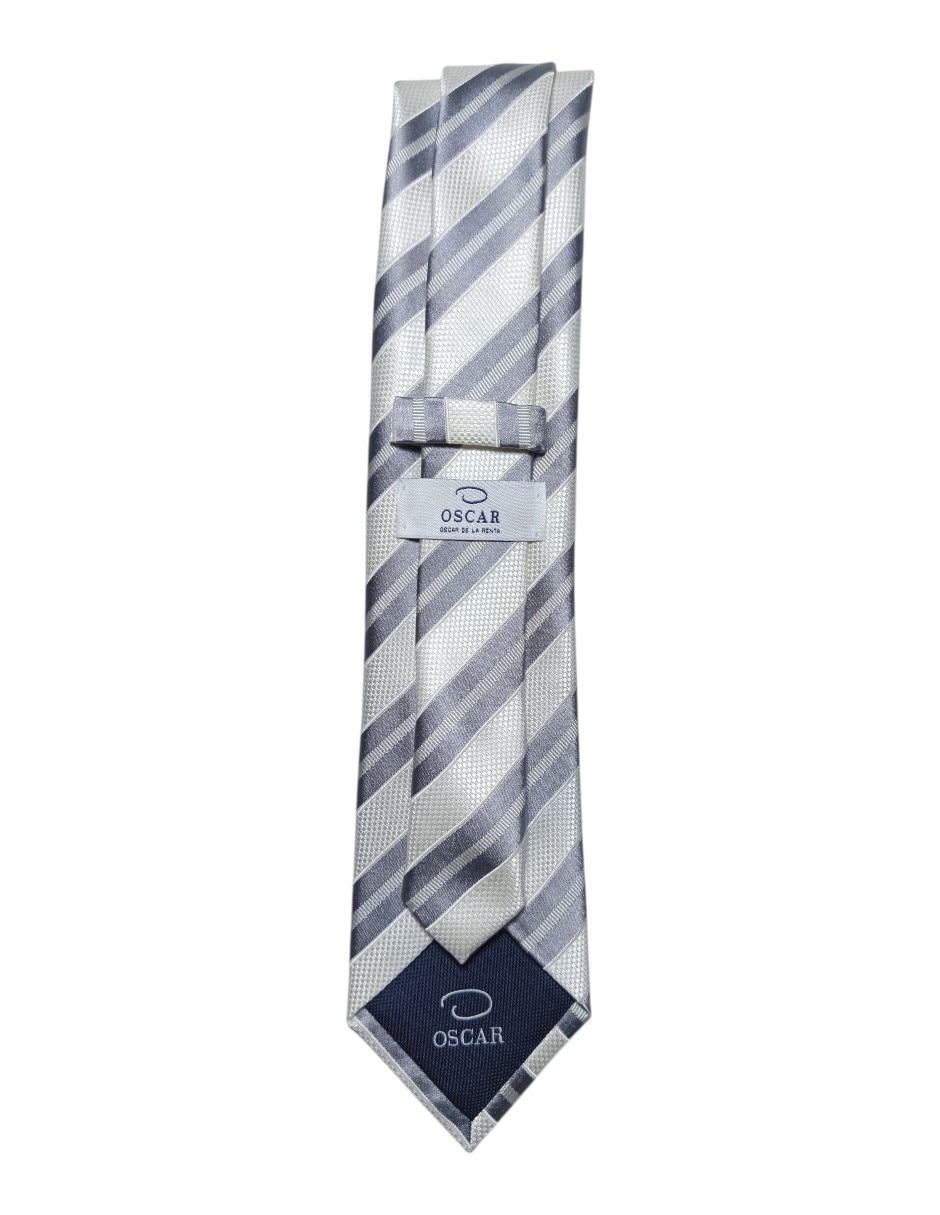 CORBATA O DE LA RENTA A RAYAS RE, GRISS