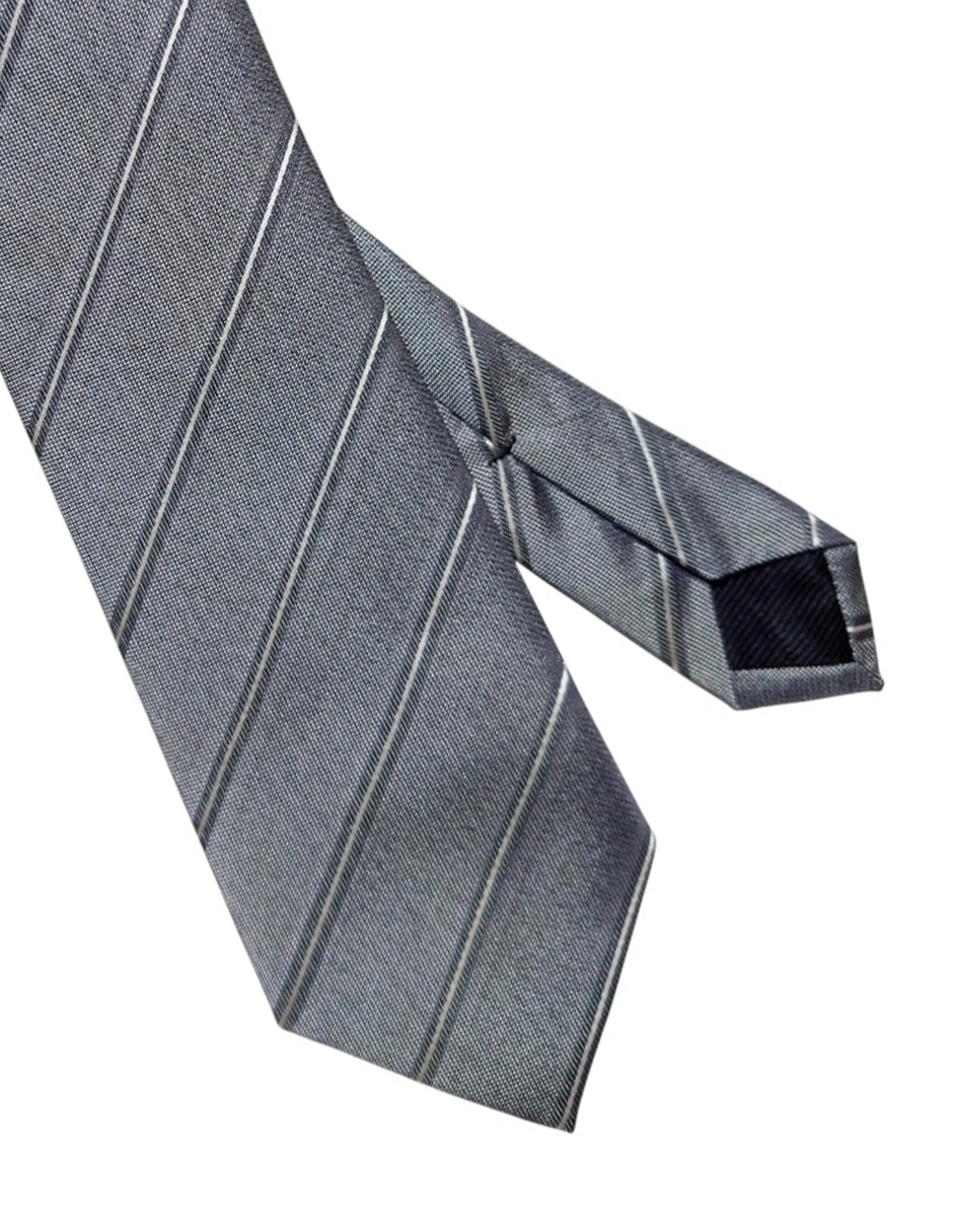 Corbata regular de seda estampado a rayas para hombre 2