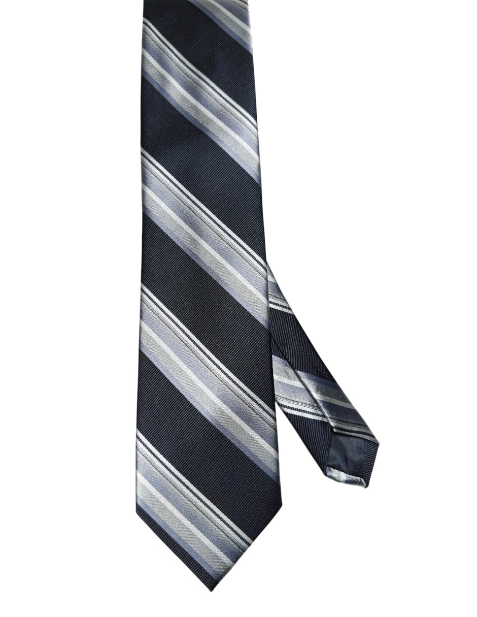 Corbata regular de seda estampado a rayas para hombre