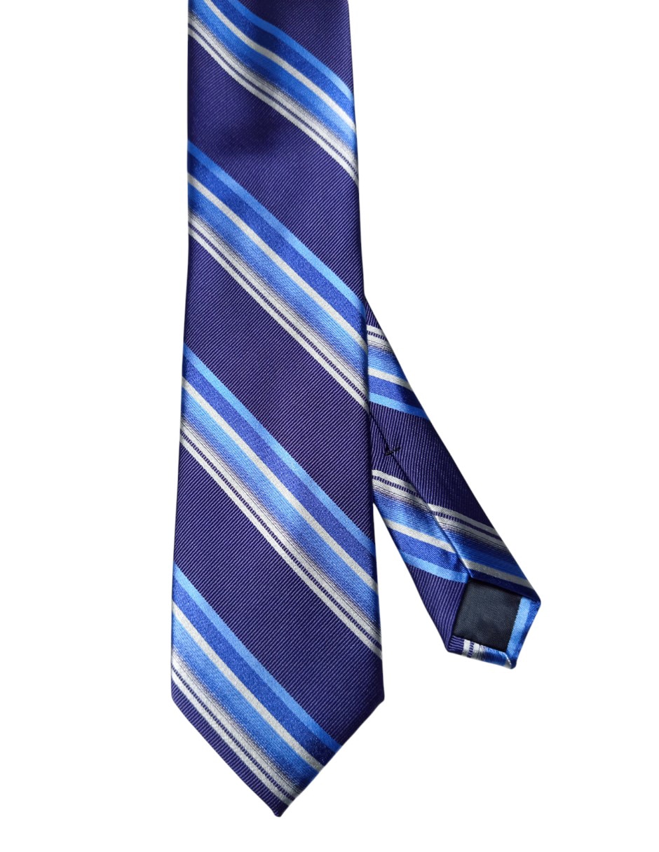 Corbata regular de seda estampado a rayas para hombre