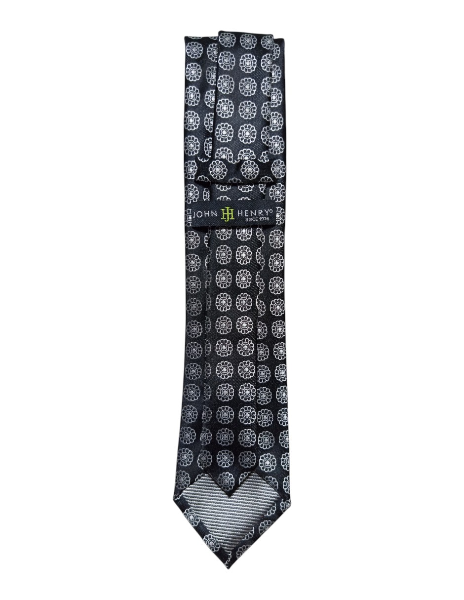 Corbata regular de seda estampado floral para hombre 3