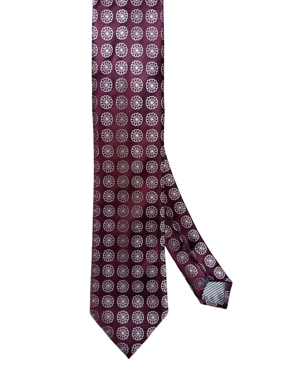 Corbata regular de seda estampado floral para hombre