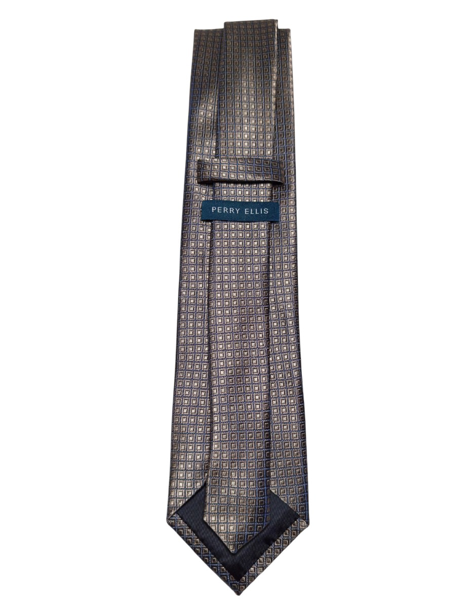 CORBATA PERRY ELLIS A CUADROS R, TAUPES