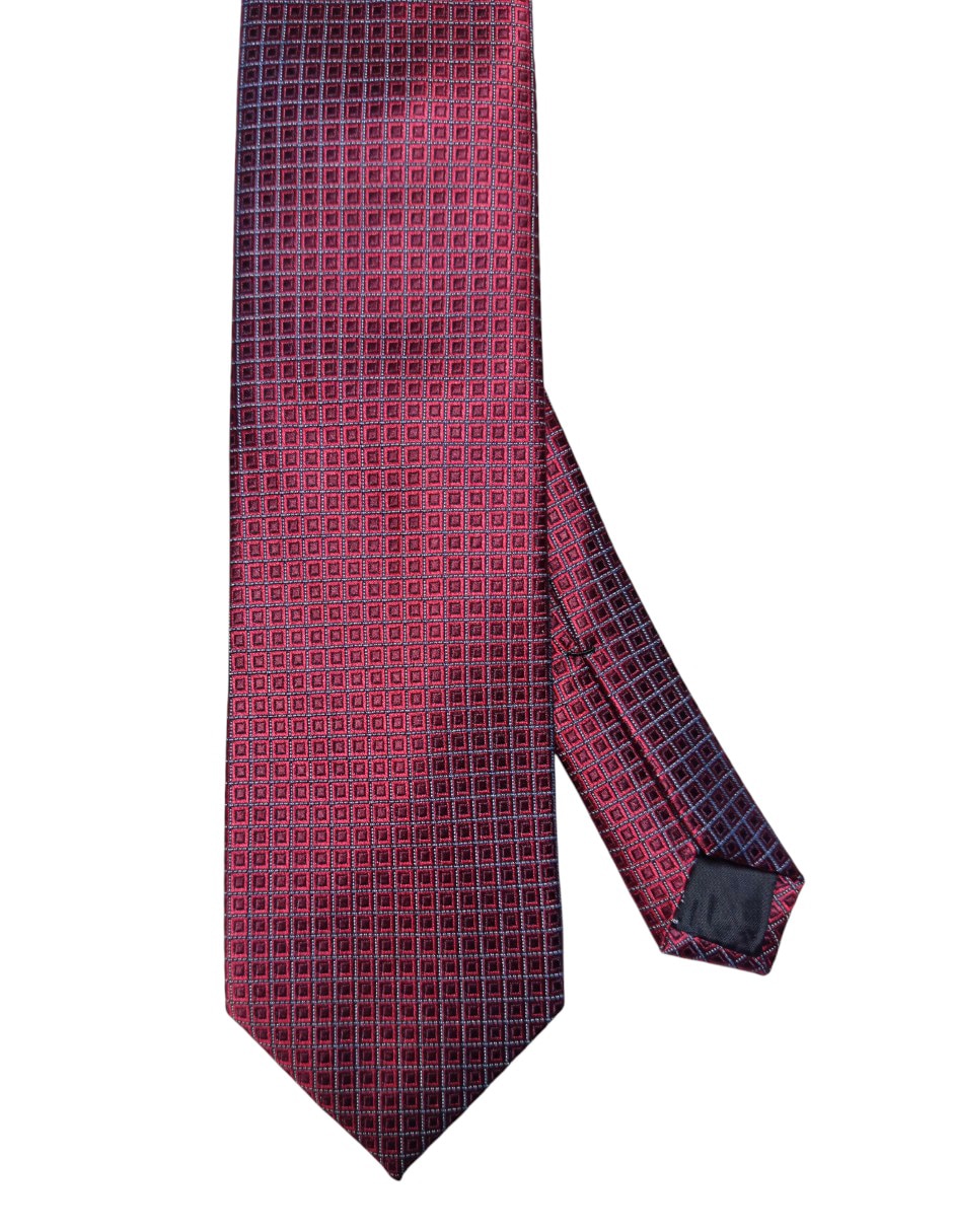 Corbata regular de seda estampado a cuadros para hombre