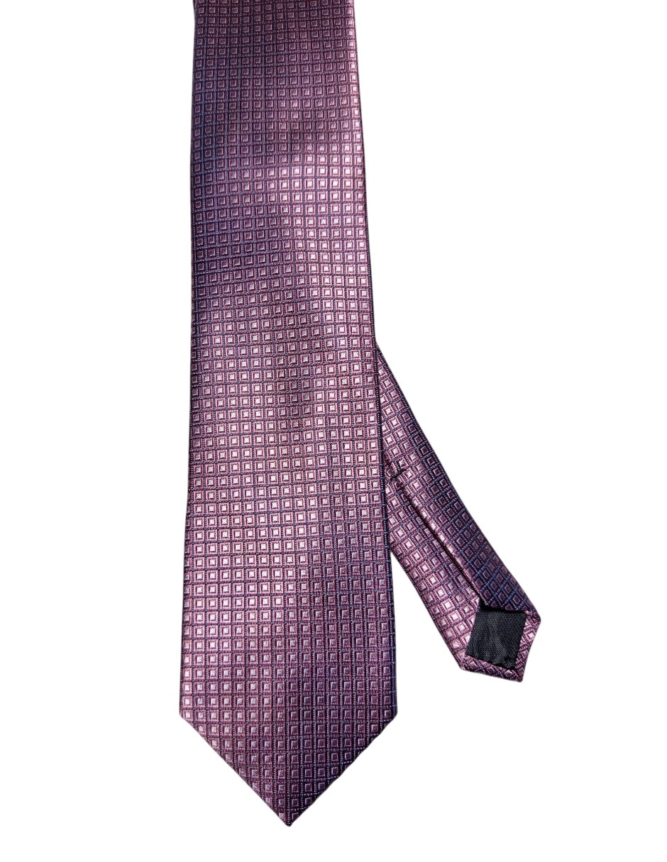 Corbata regular de seda estampado a cuadros para hombre