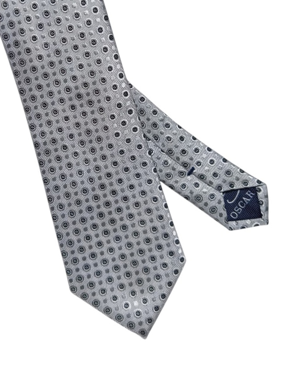 CORBATA O DE LA RENTA GEOMÉT, PLATEADOA