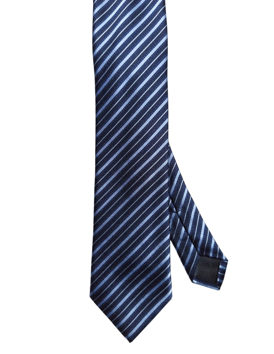 Corbata regular de seda estampado a rayas para hombre