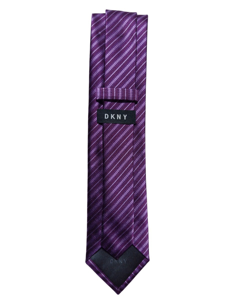 Corbata regular de seda estampado a rayas para hombre 3