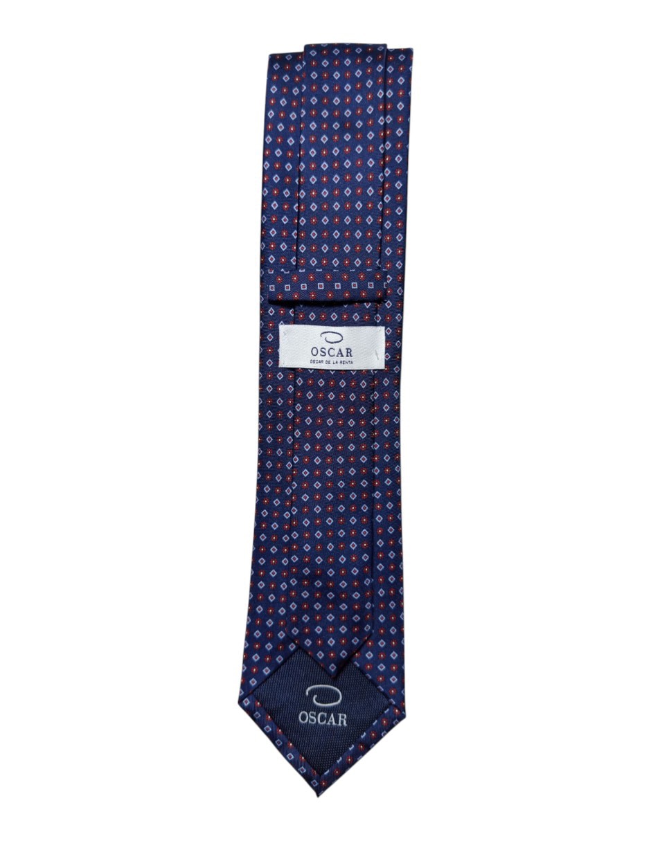 Corbata regular de seda estampado geométrico para hombre 3