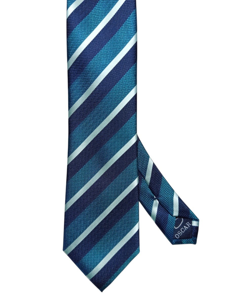 Corbata regular de seda estampada a rayas para hombre
