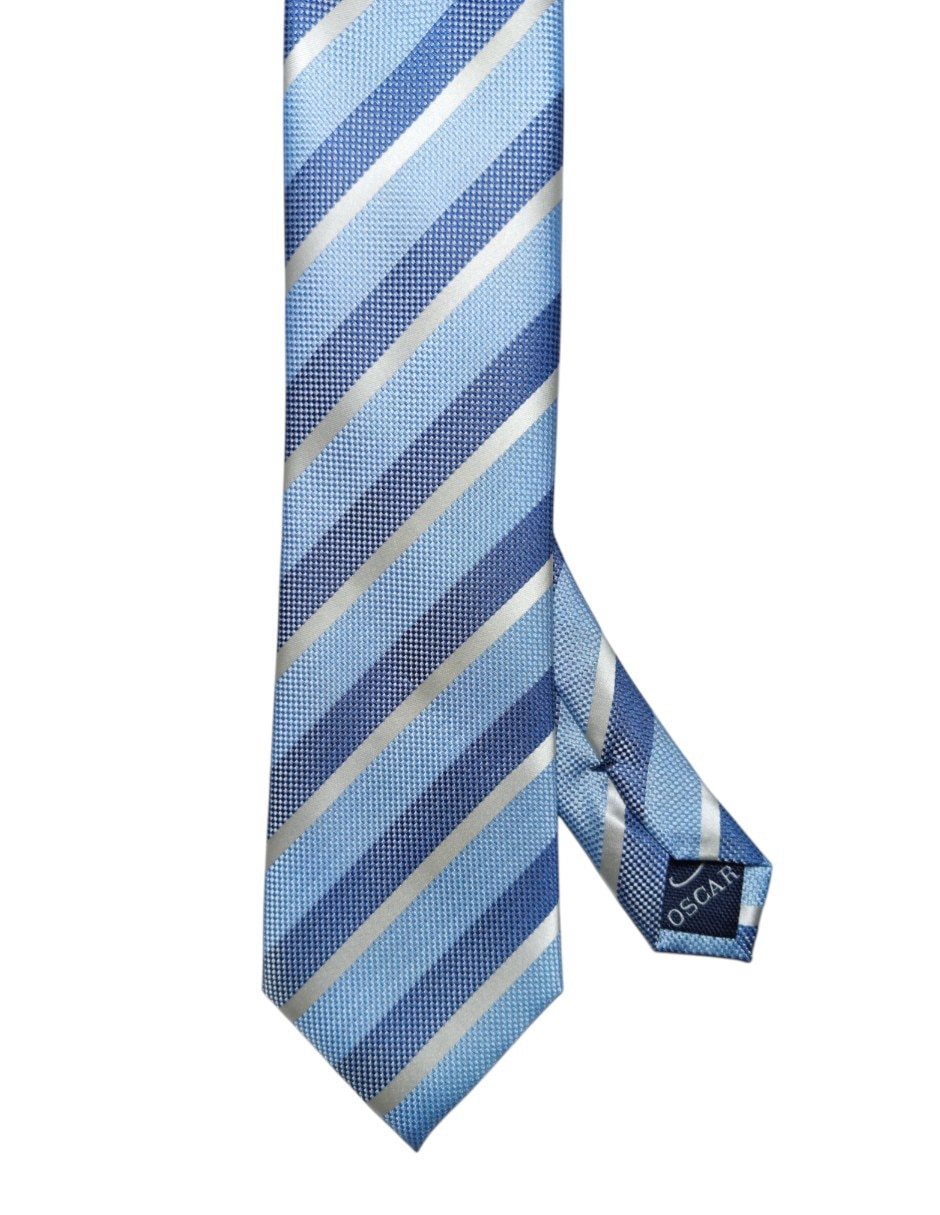 Corbata regular de seda estampada a rayas para hombre