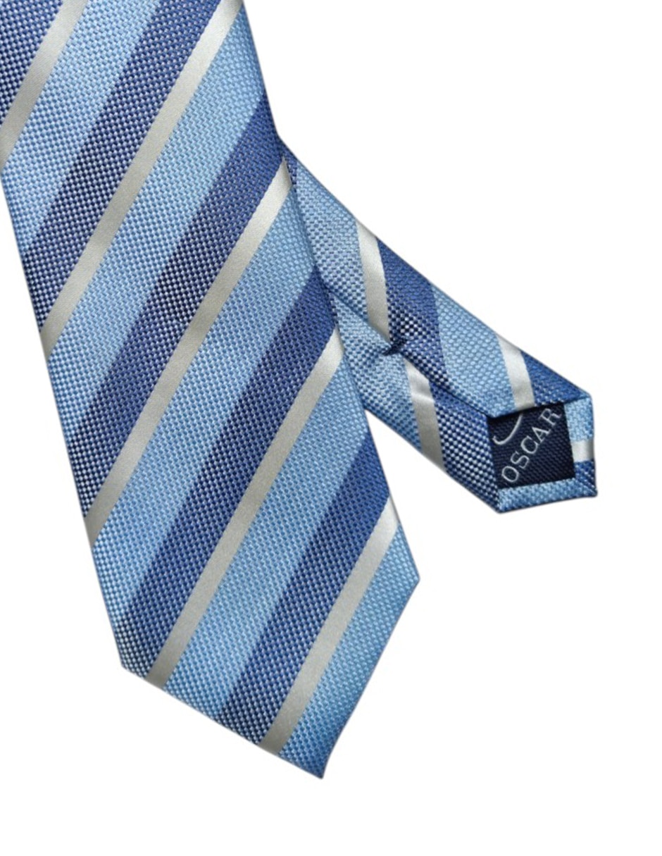 Corbata regular de seda estampada a rayas para hombre 2