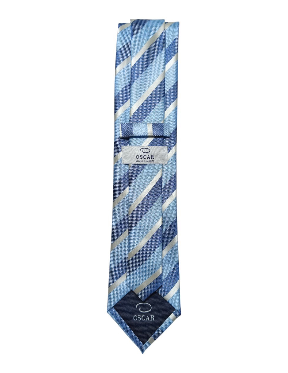 Corbata regular de seda estampada a rayas para hombre 3
