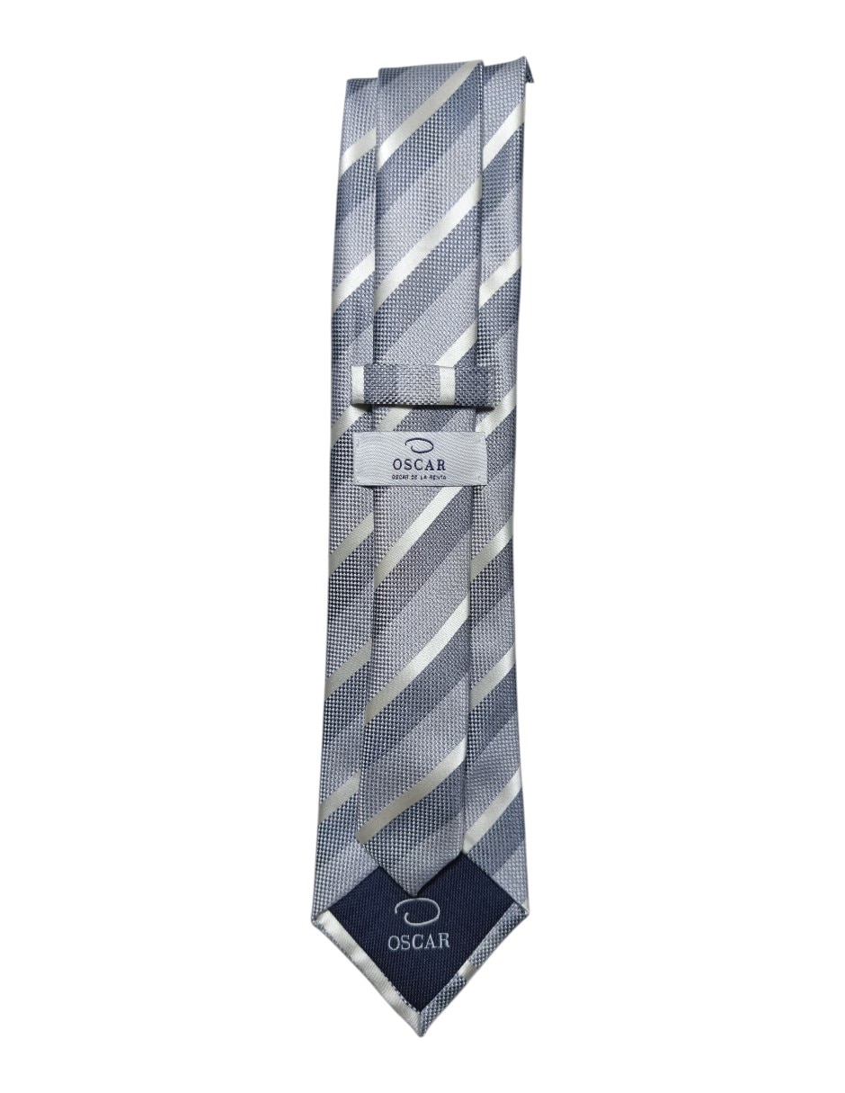 CORBATA O DE LA RENTA A RAYAS RE, GRISS