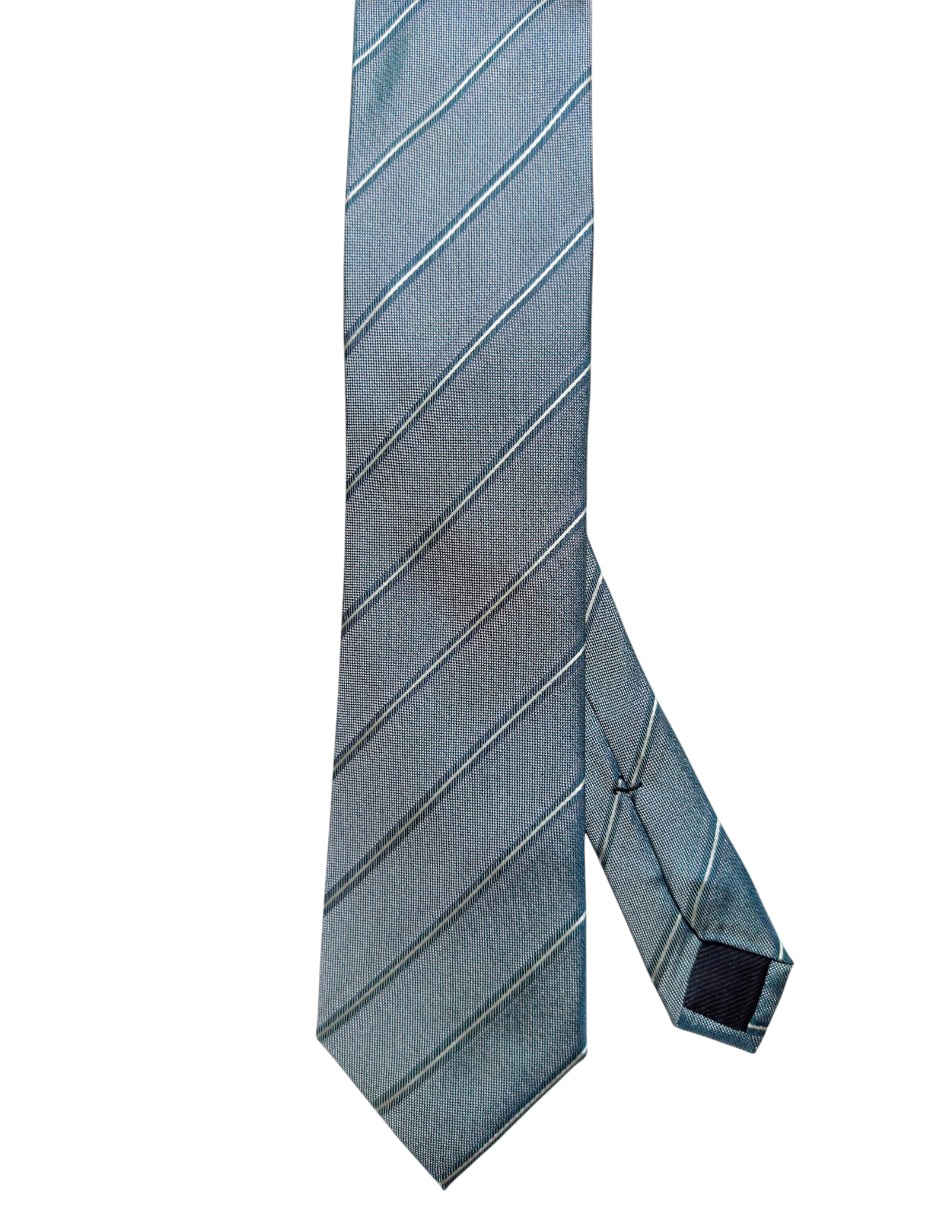 Corbata regular de seda estampado a rayas para hombre