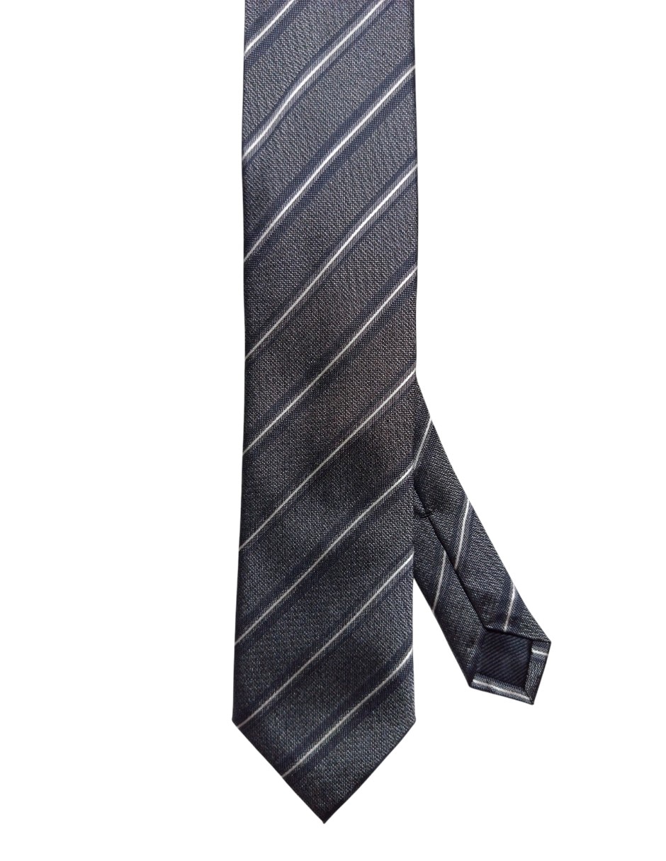 Corbata regular de seda estampado a rayas para hombre