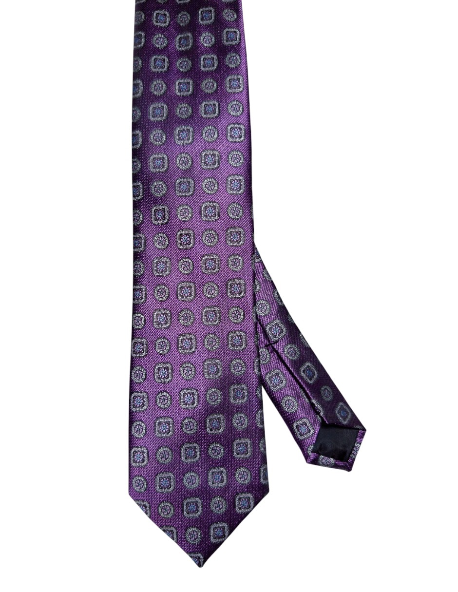 Corbata regular de seda estampado floral para hombre Corbata regular de seda estampado floral para hombre