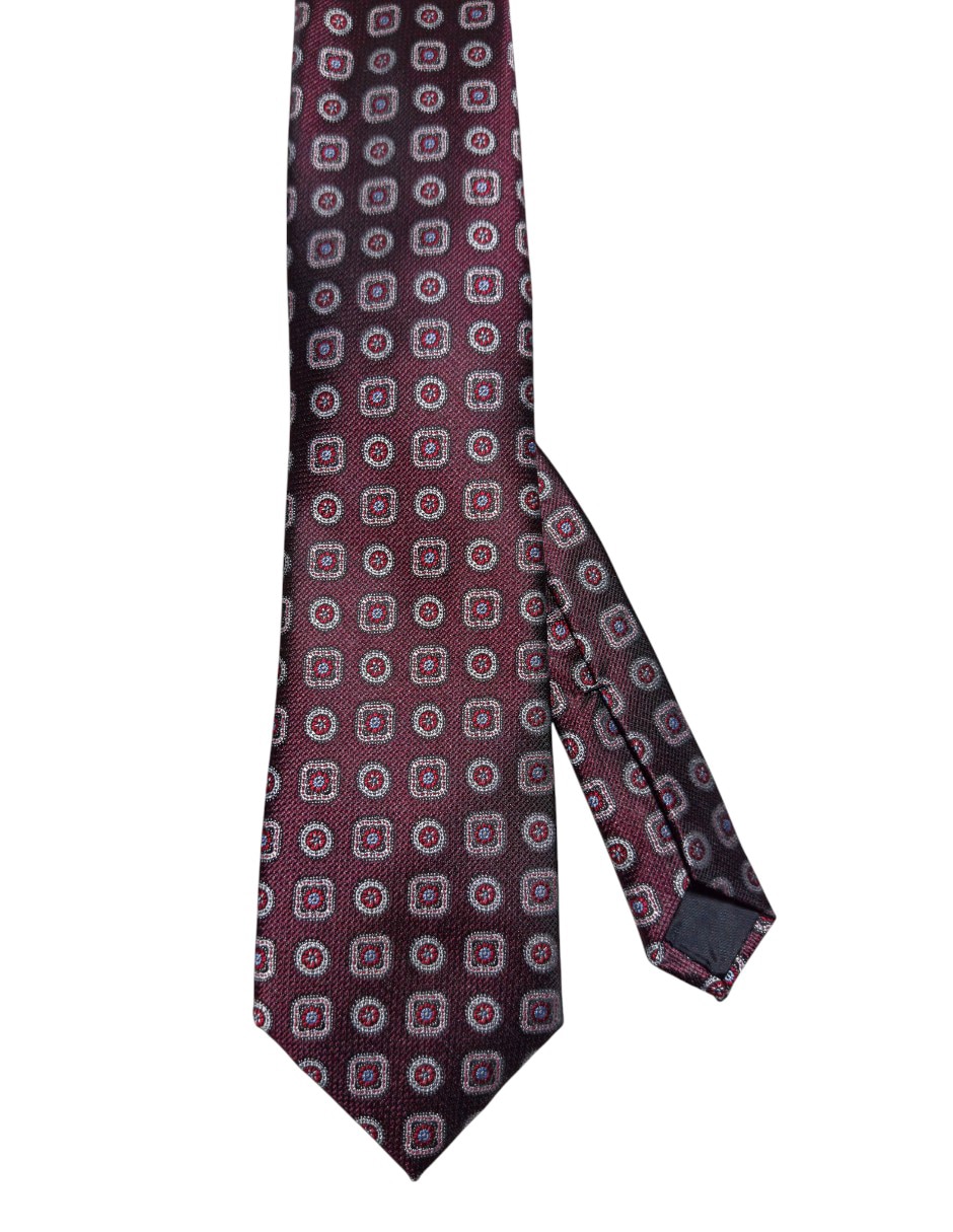 Corbata regular de seda estampado floral para hombre