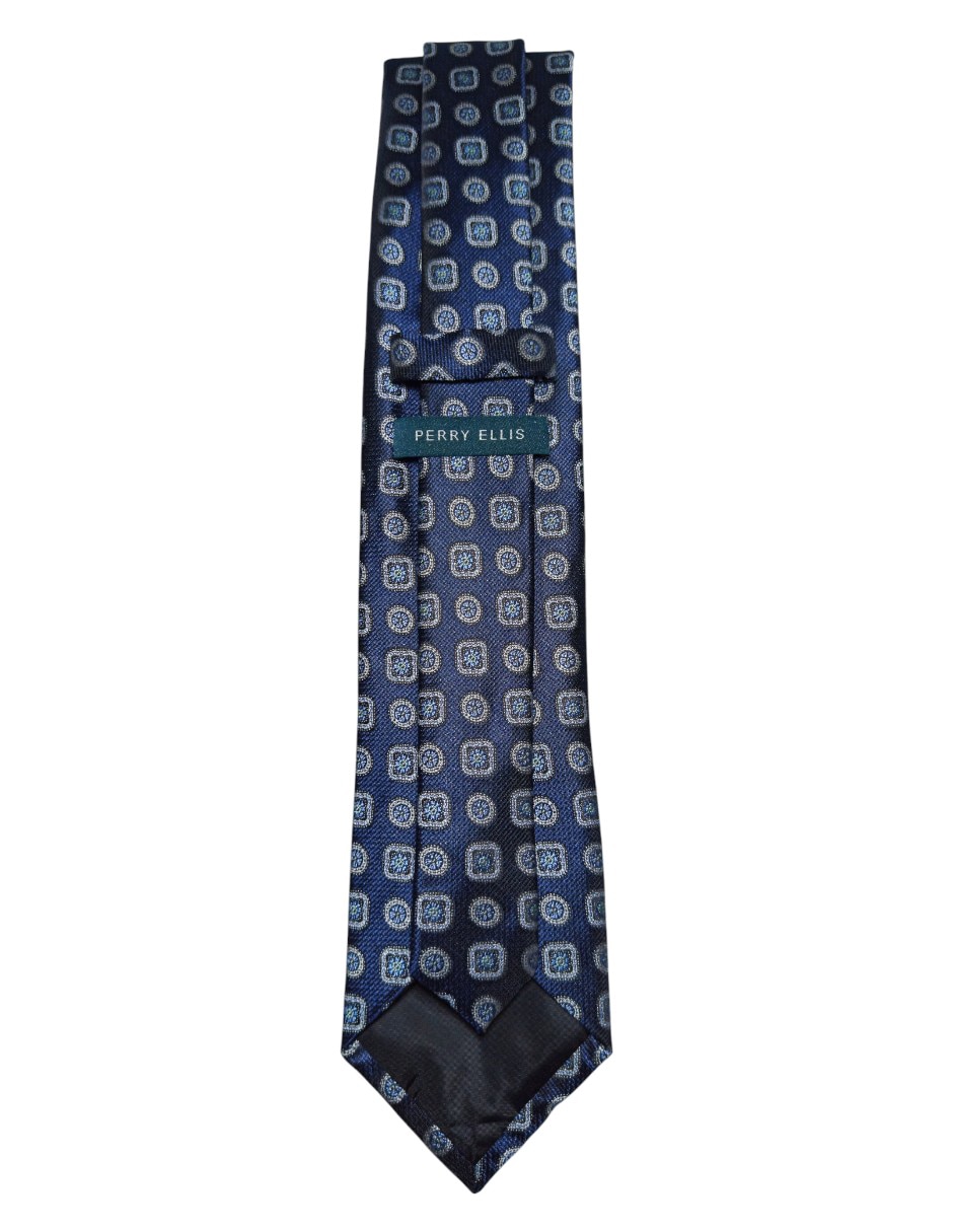 CORBATA PERRY ELLIS FLORA, AZUL MARINOA