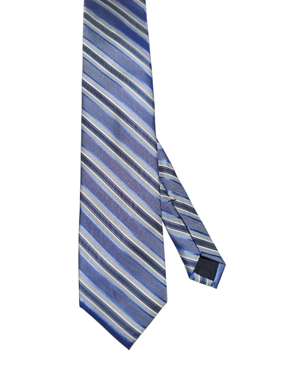 Corbata regular de seda estampado a rayas para hombre