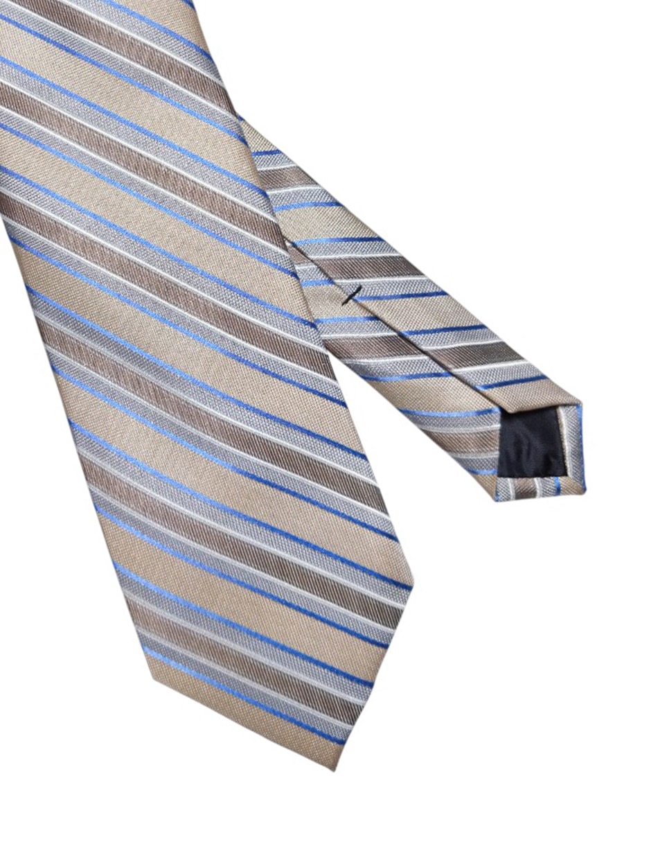 Corbata regular de seda estampado a rayas para hombre 2