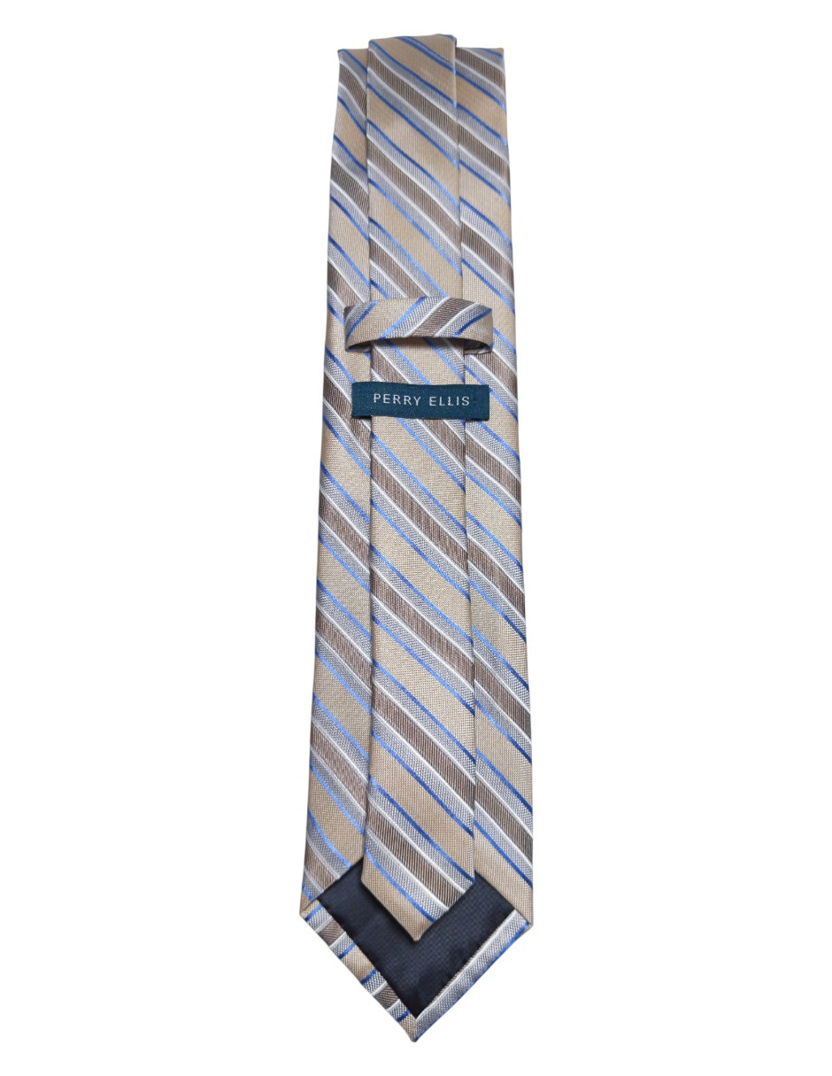 Corbata regular de seda estampado a rayas para hombre 3