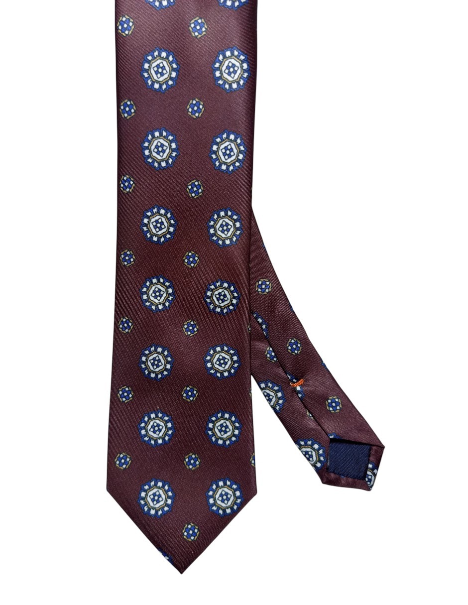 Corbata regular de seda estampado floral para hombre