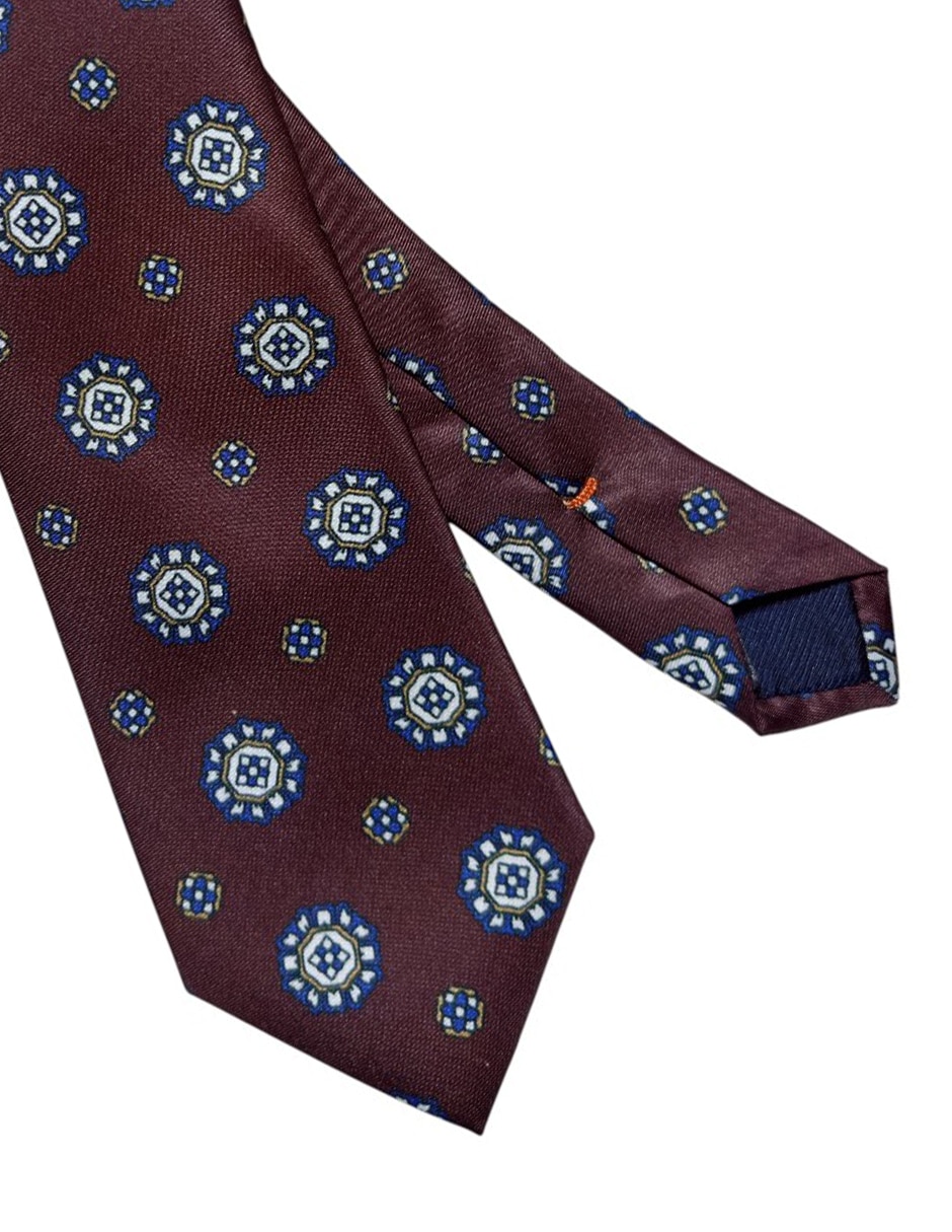 Corbata regular de seda estampado floral para hombre 2