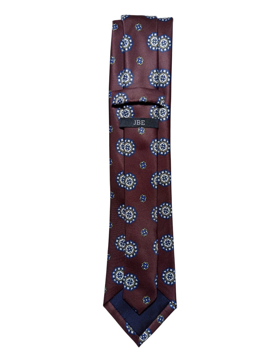 Corbata regular de seda estampado floral para hombre 3