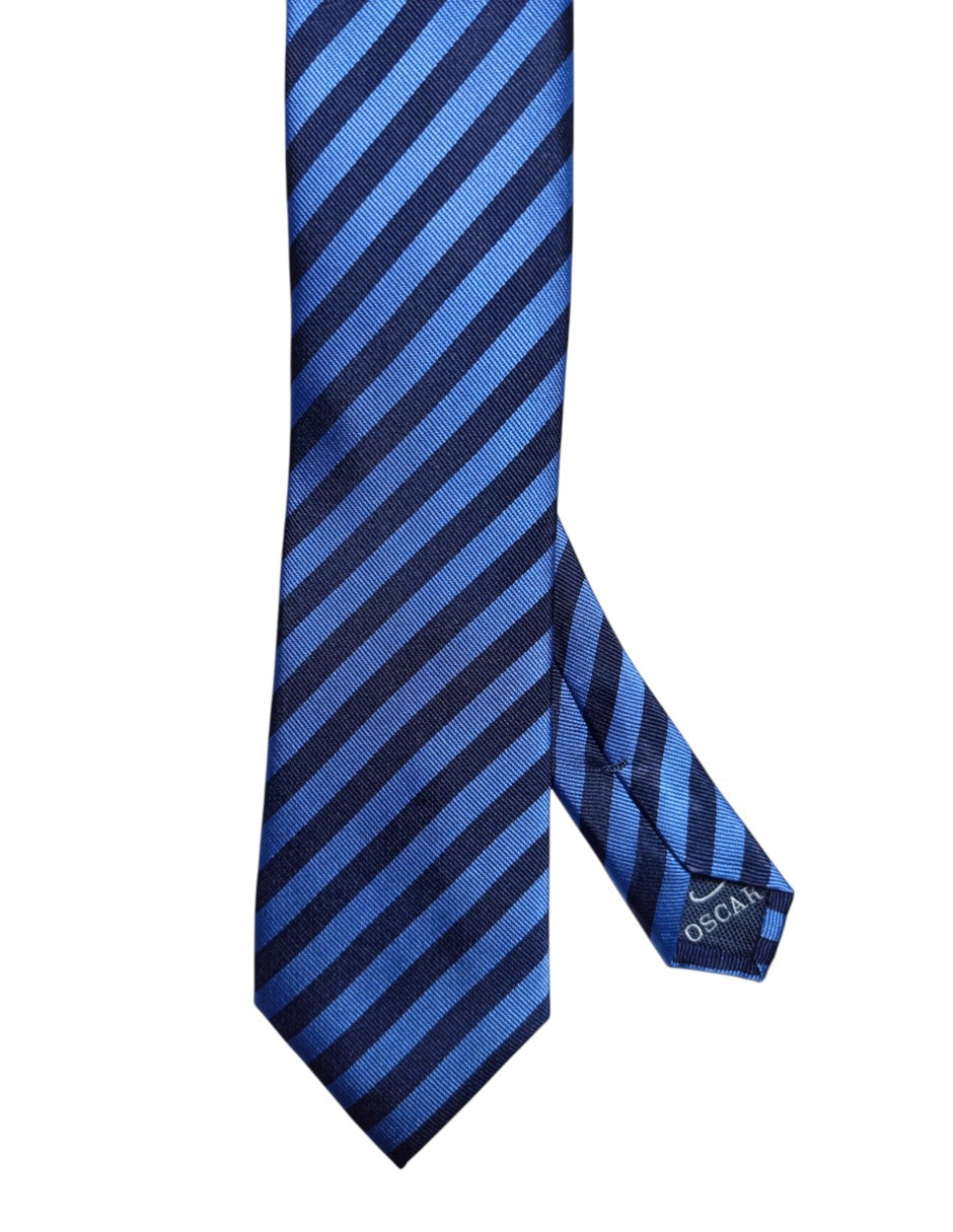 Corbata regular de seda estampada a rayas para hombre