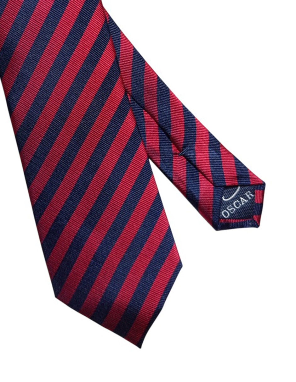 Corbata regular de seda estampada a rayas para hombre 2