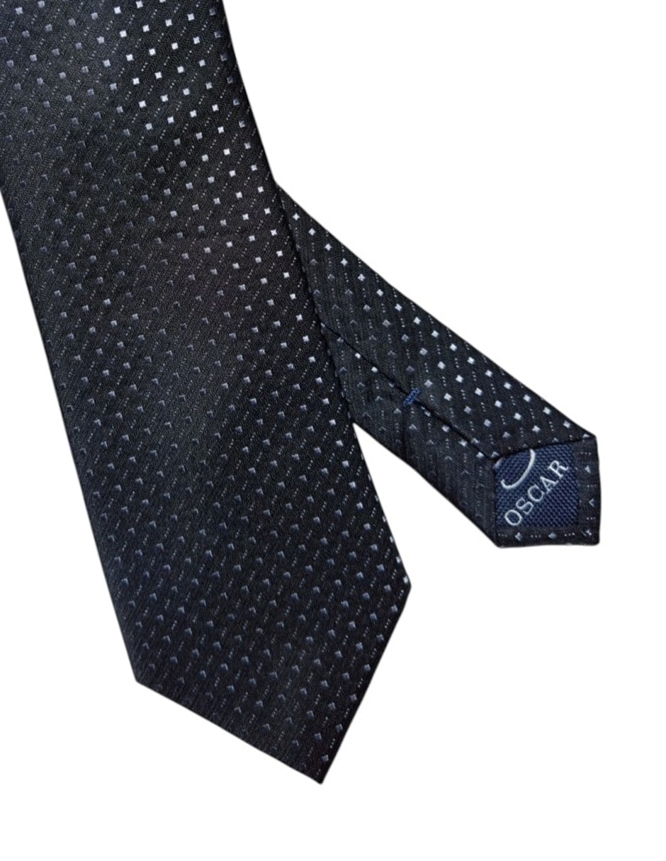 Corbata regular de seda estampado geométrico para hombre 2