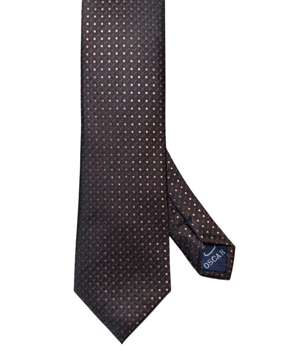 Corbata regular de seda estampado geométrico para hombre Corbata regular de seda estampado geométrico para hombre