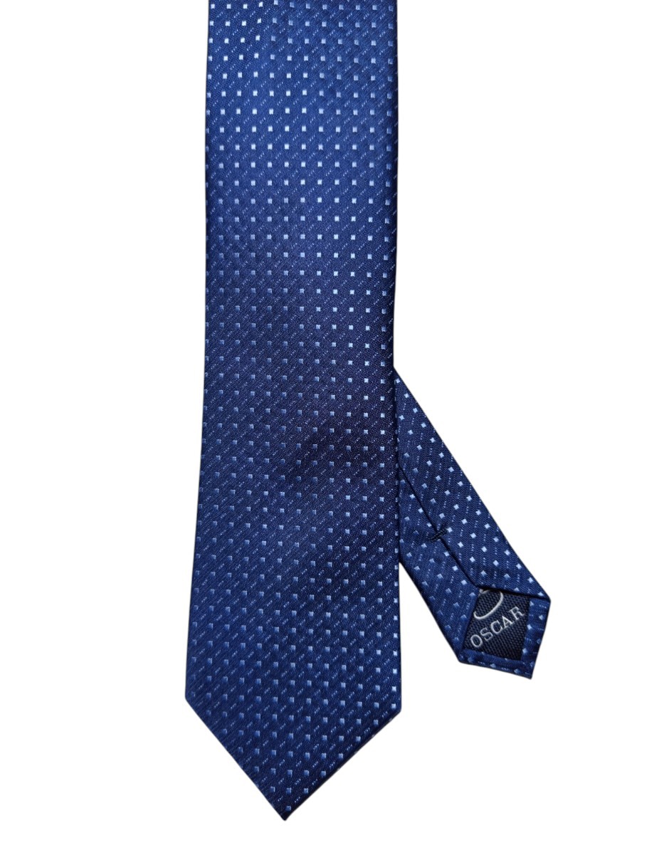 Corbata regular de seda estampado geométrico para hombre