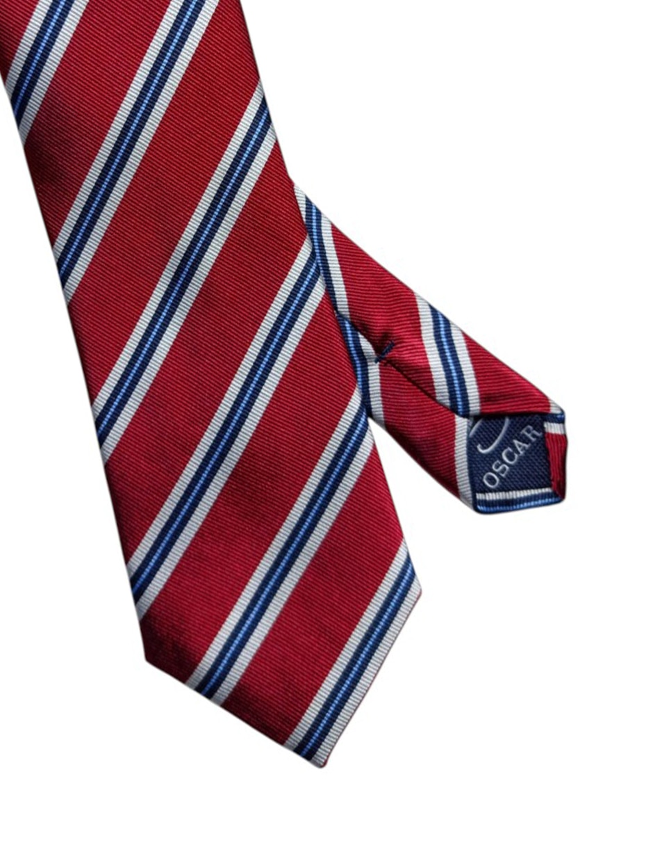CORBATA O DE LA RENTA A RAYAS RE, ROJOS