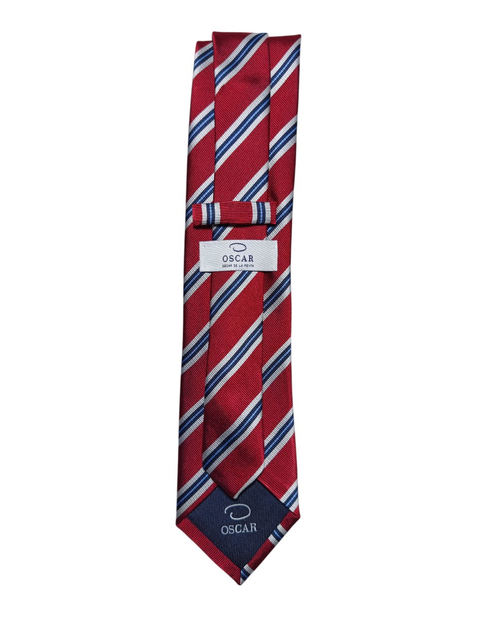 CORBATA O DE LA RENTA A RAYAS RE, ROJOS