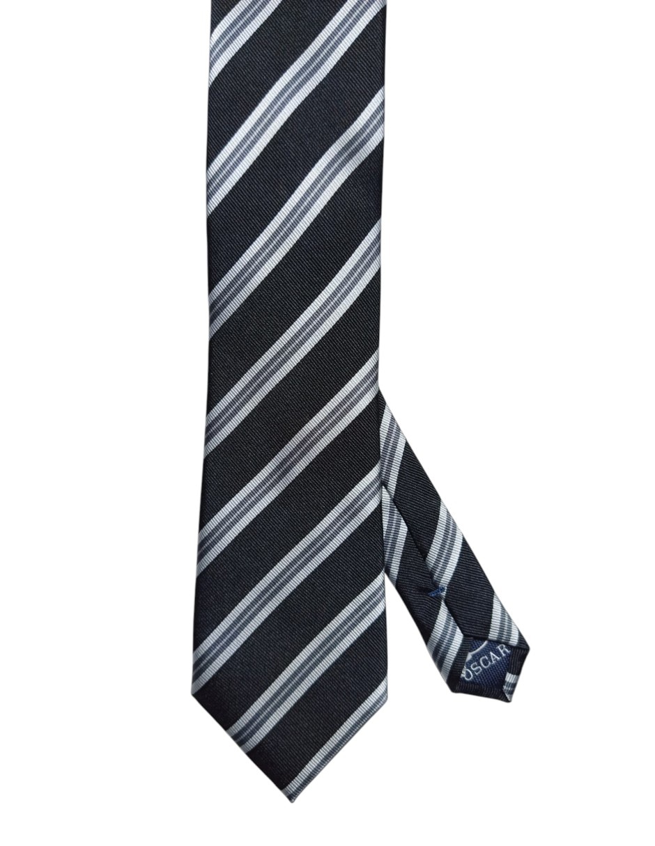 Corbata regular de seda estampada a rayas para hombre Corbata regular de seda estampada a rayas para hombre