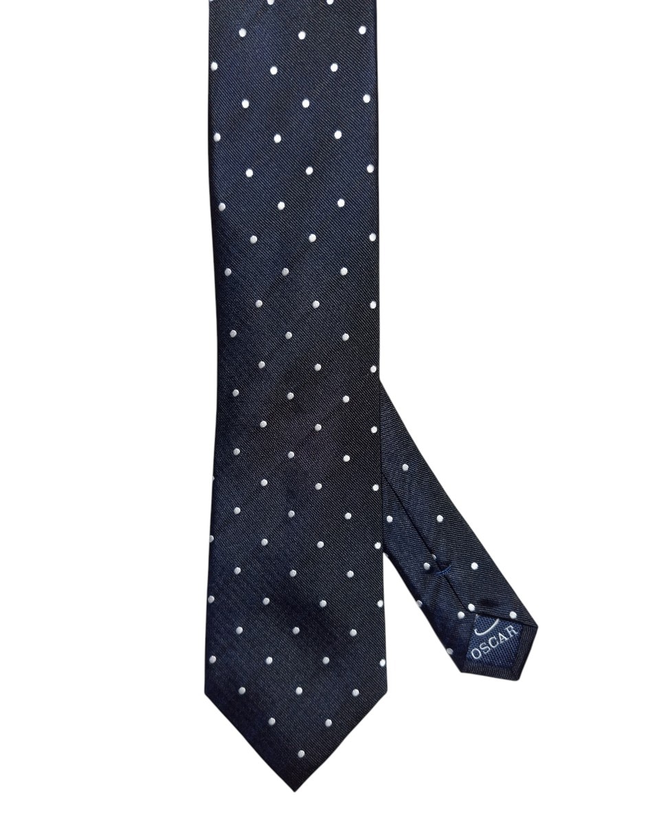Corbata regular de seda Estampado Lunares para hombre